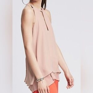 Banana Republic factory keyhole layered halter Sleeveless Blouse size XL